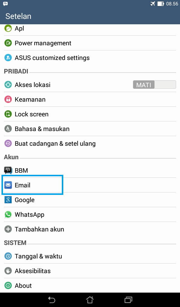 cara setting email android1