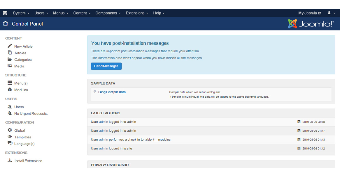 dashboard-joomla
